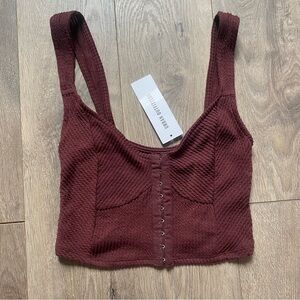 Urban outfitters corset tank burgundy